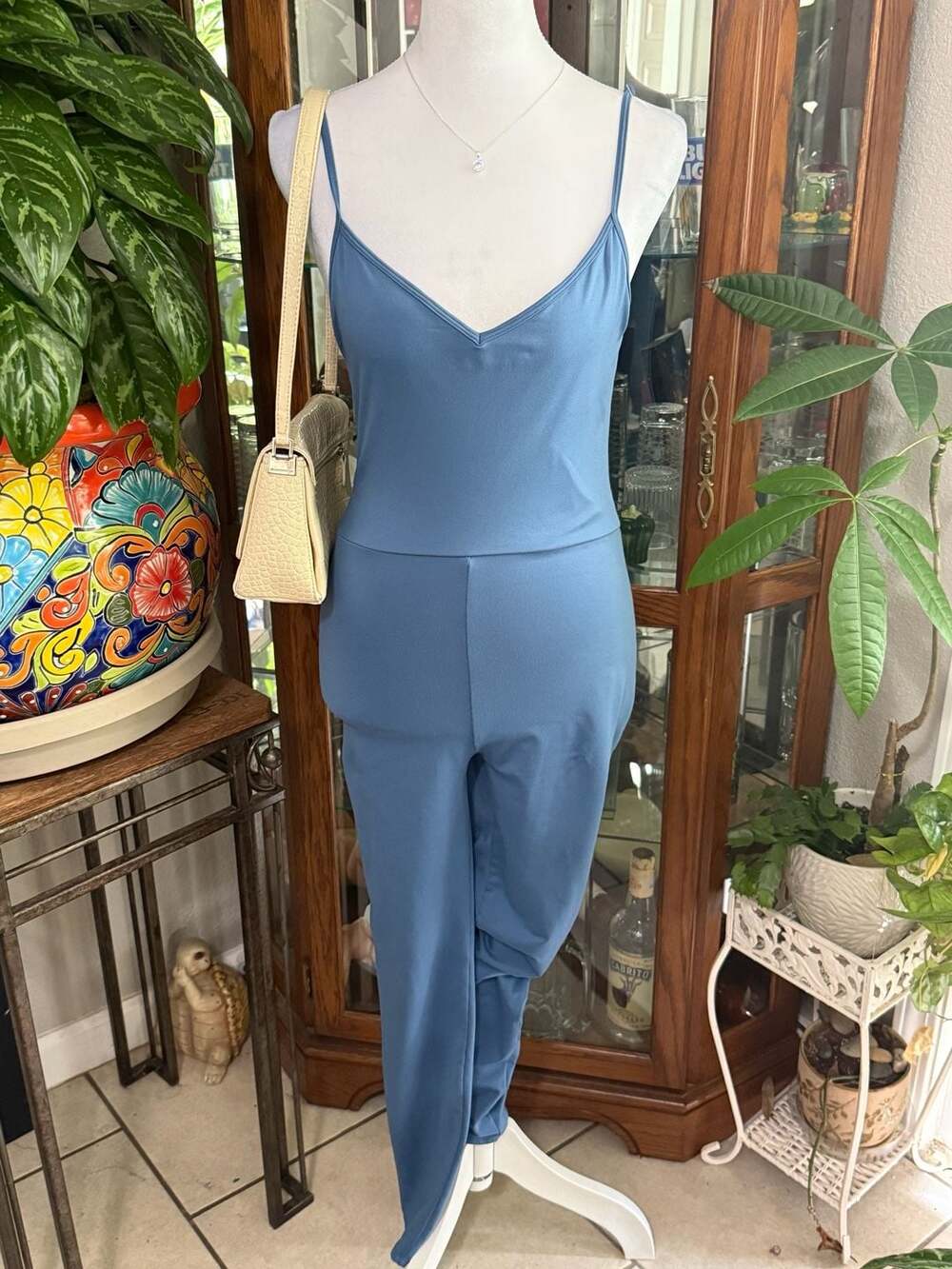Reformation Emmy Eco Stretch V-Neck Sleeveless Jumpsuit